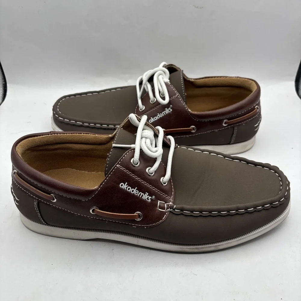 Akademiks Mens A-2622‎ Tan Mick Boat Boat Shoes Size 9M